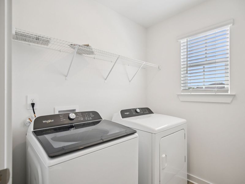 Every home includes a washer and dryer.