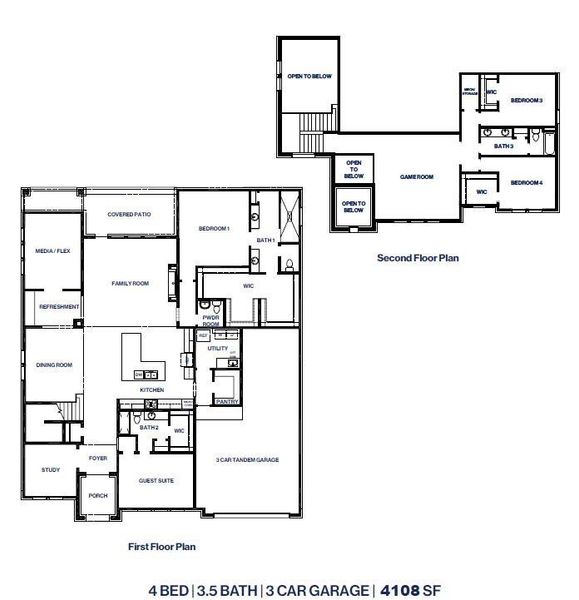 2D floor plan layout of this home in Butlers Bend Estates, Pinehurst, TX (Image 3).