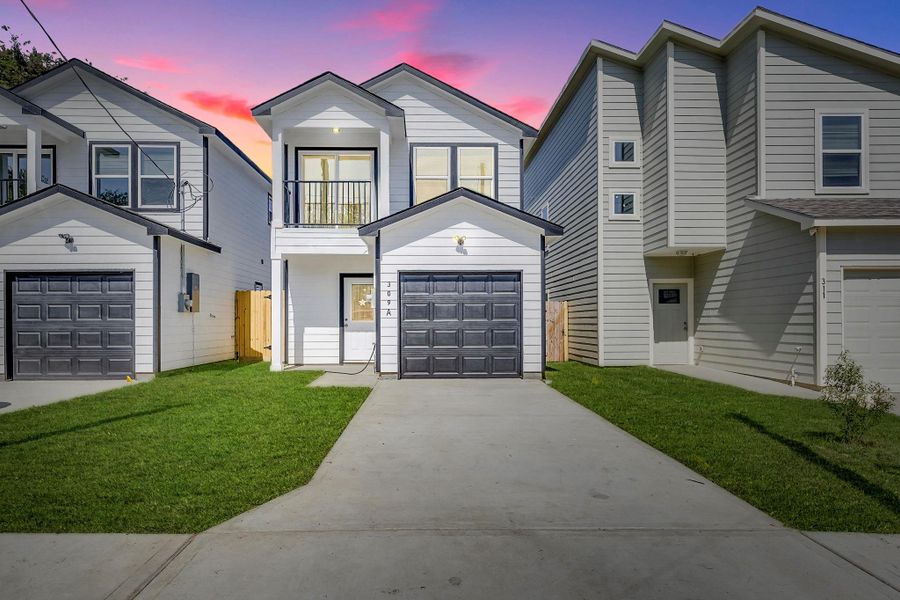 Attached garage provides secure parking and convenient extra storage, perfect for your first home's organizational needs.
