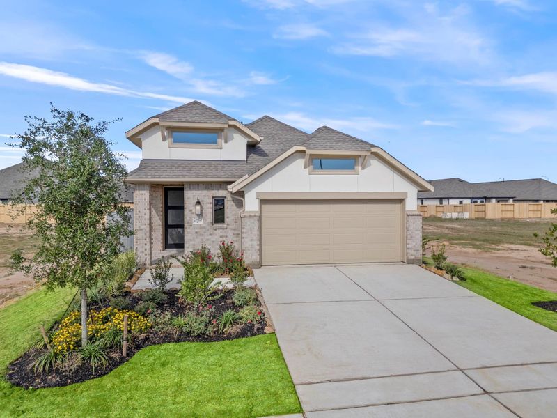 Front exterior of a new home in Jubilee, Hockley, TX, highlighting curb appeal (Image 23). Front exterior of a new home in Jubilee, Hockley, TX, highlighting curb appeal (Image 23).