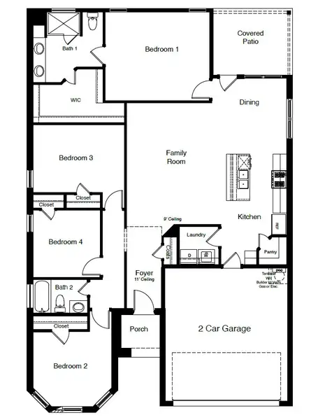 2D floor plan layout of this home in Vista Point, Grandview, TX (Image 4). 2D floor plan layout of this home in Vista Point, Grandview, TX (Image 4).