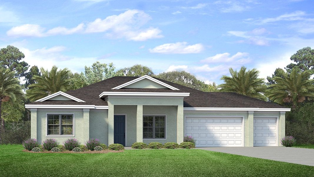 Representative exterior photo of a completed home built from the Kellen by D.R. Horton in Cape Coral Spot - Tradition, Cape Coral, FL (Image 18).