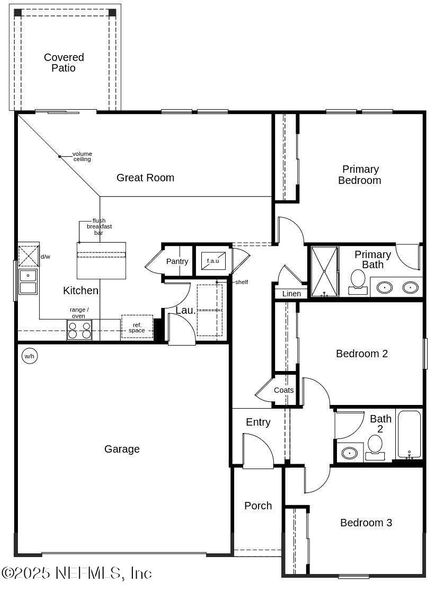 2D floor plan layout of this home in Hawkes Meadow, Jacksonville, FL (Image 3).