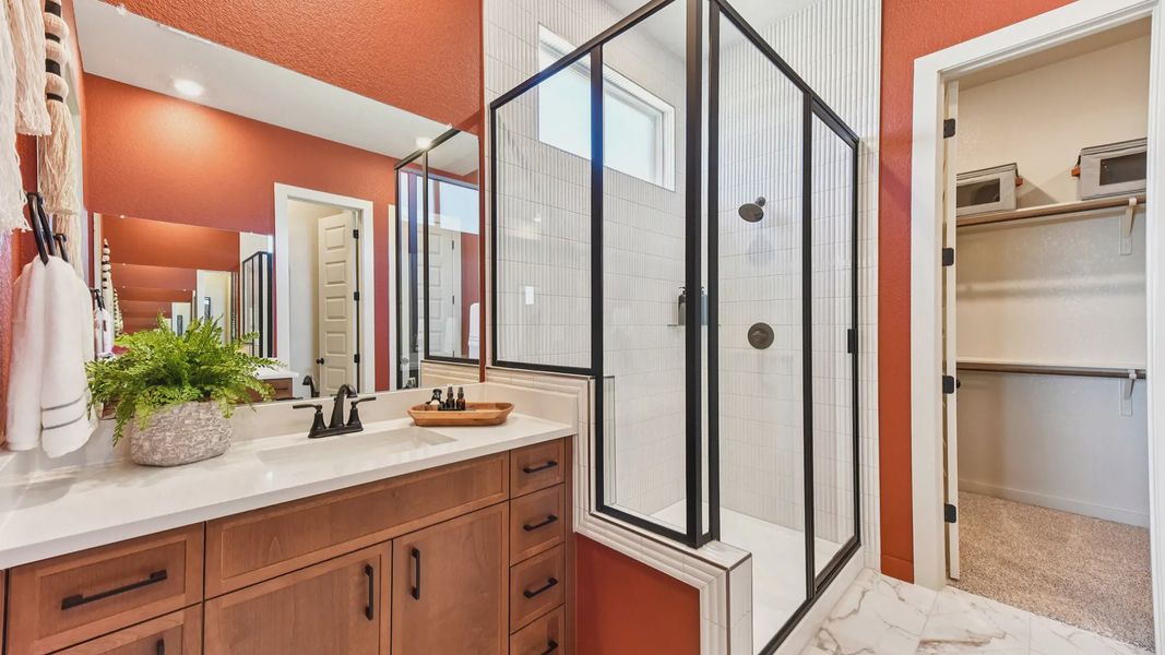 Representative furnished interior of a home built from the Peyton by Chesmar Homes in The Grove at Blackhawk, Pflugerville (Image 35).