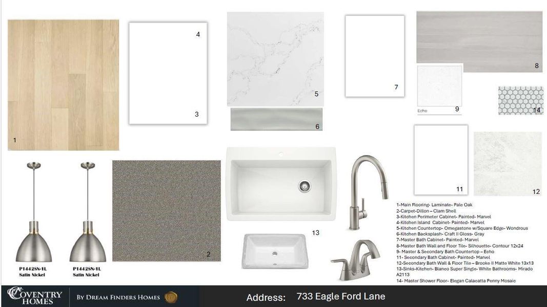 Sample of building materials used in homes in Legacy, League City (Image 2). Sample of building materials used in homes in Legacy, League City (Image 2).