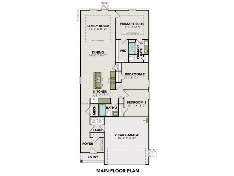 2D floor plan layout for the The Frio A by Davidson Homes LLC in Agave, San Antonio, TX (Image 4). 2D floor plan layout for the The Frio A by Davidson Homes LLC in Agave, San Antonio, TX (Image 4).