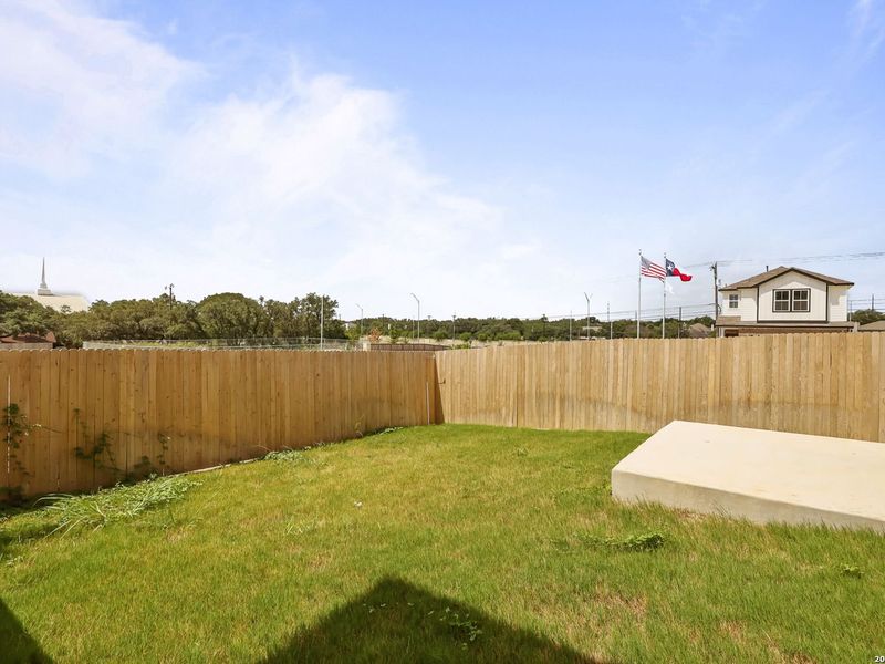Exterior details and patio area of a home in Meadows at Oak Creek, San Antonio (Image 19).