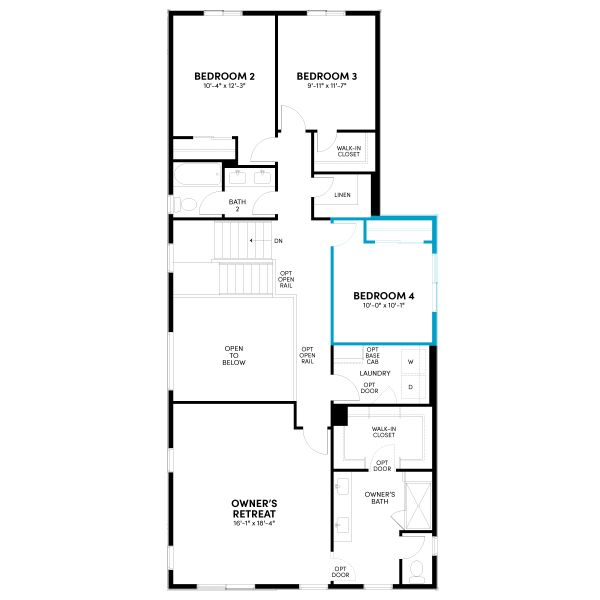 2D floor plan layout for the Spark Two by Brookfield Residential in Spark at Uplands, Westminster, CO (Image 8).