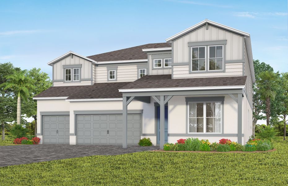 Representative exterior photo of a completed home built from the Roseland by Pulte Homes in Lakehaven Estates, Clermont, FL (Image 2). Representative exterior photo of a completed home built from the Roseland by Pulte Homes in Lakehaven Estates, Clermont, FL (Image 2).