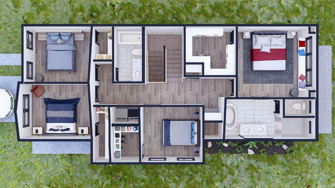 Spacious common area designed to flow seamlessly to the backyard.