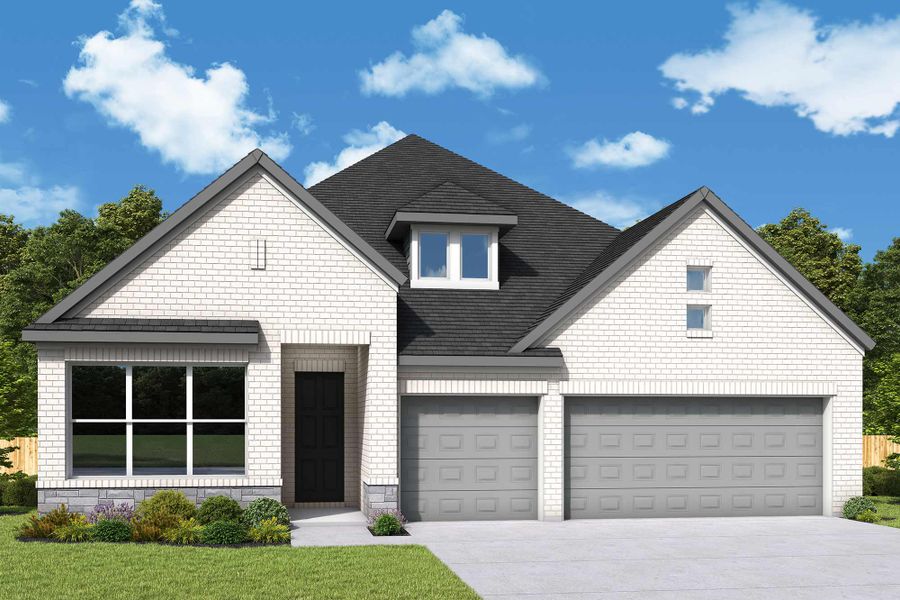 Representative exterior photo of a completed home built from the The Chamomile by David Weekley Homes in Wildrye, Waller, TX (Image 2). Representative exterior photo of a completed home built from the The Chamomile by David Weekley Homes in Wildrye, Waller, TX (Image 2).