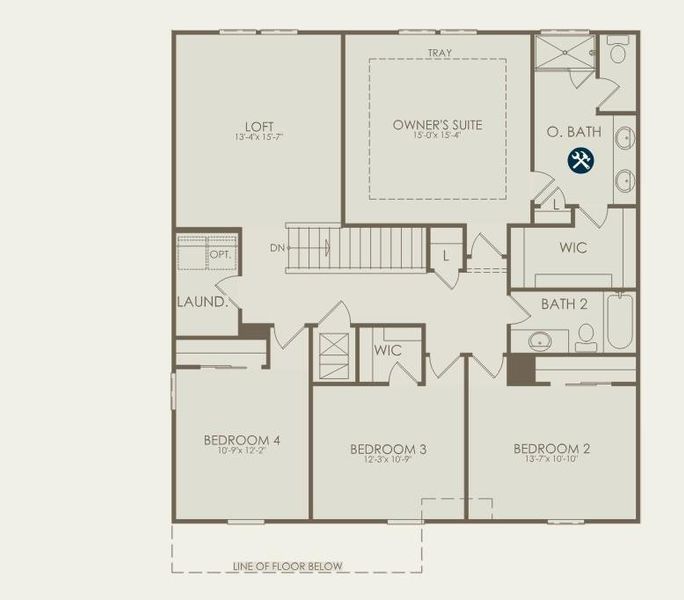 2D floor plan layout of this home in Overland, Locust Grove, GA (Image 5).