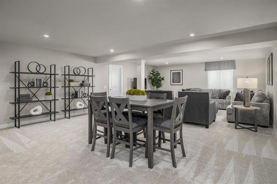 Representative furnished interior of a home built from the Eden Cay Basement by Ryan Homes in Basildon Ranches, Lancaster (Image 20).