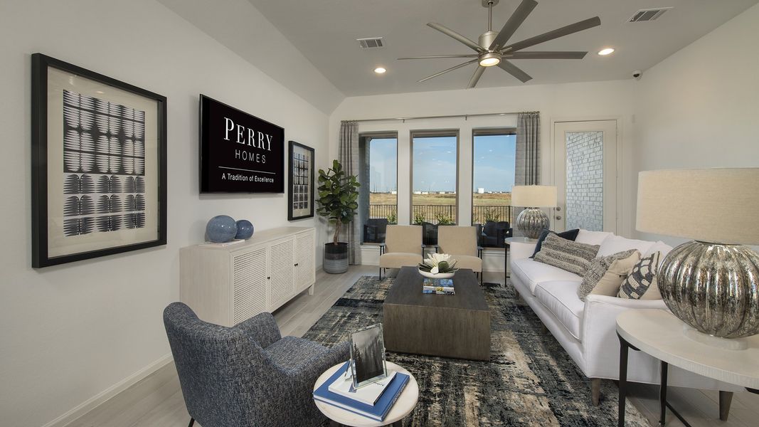 Furnished interior view inside a new home in Briggs Ranch, San Antonio (Image 14). Furnished interior view inside a new home in Briggs Ranch, San Antonio (Image 14).