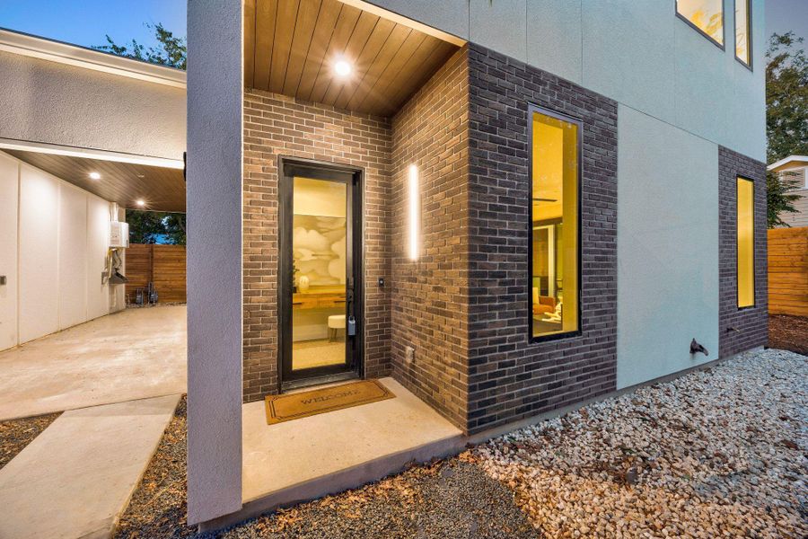 Exterior details and patio area of a home in , Austin (Image 32). Exterior details and patio area of a home in , Austin (Image 32).