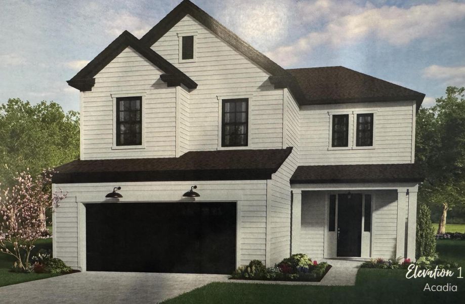 Front exterior of a new home in Indigo Place, North Charleston, SC, highlighting curb appeal (Image 1).