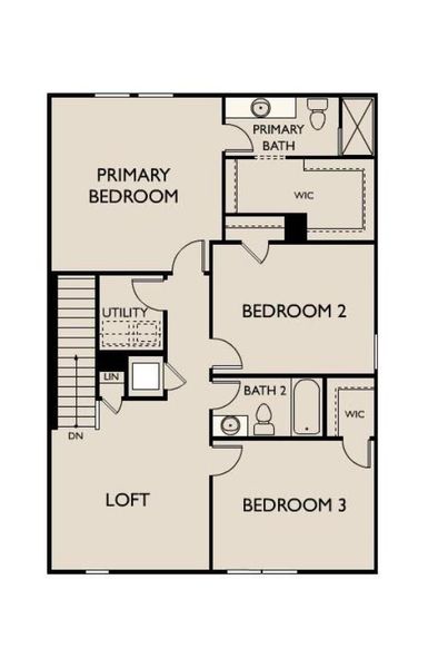2D floor plan layout of this home in Eagles Landing, Elgin, TX (Image 3).