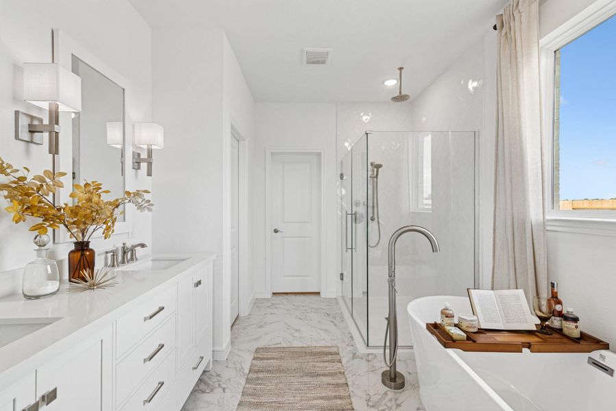 Luxurious primary bath (*Photo not of actual home and used for illustration purposes only.)