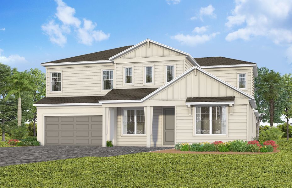 Representative exterior photo of a completed home built from the Merlot Grand by Pulte Homes in Lakehaven Estates, Clermont, FL (Image 11). Representative exterior photo of a completed home built from the Merlot Grand by Pulte Homes in Lakehaven Estates, Clermont, FL (Image 11).