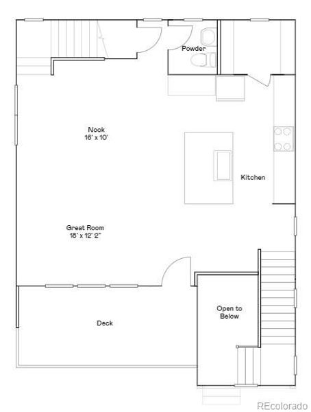 2D floor plan layout of this home in Parterre: The Skyline Collection, Thornton, CO (Image 4).