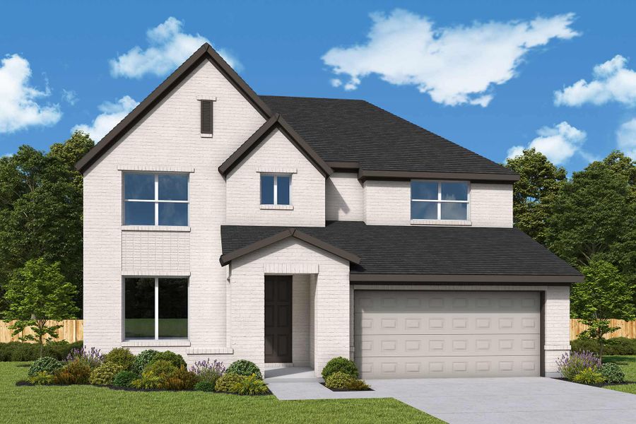 Representative exterior photo of a completed home built from the The Ayla by David Weekley Homes in Flat Creek, Castroville, TX (Image 1). Representative exterior photo of a completed home built from the The Ayla by David Weekley Homes in Flat Creek, Castroville, TX (Image 1).