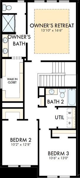 2D floor plan layout of this home in Westwood Reserve, Charlotte, NC (Image 3).