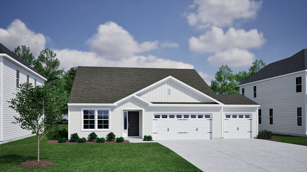 Representative exterior photo of a completed home built from the Bleckley - Genesis Value Collection by Mungo Homes in Rich Square, Ash, NC (Image 21).