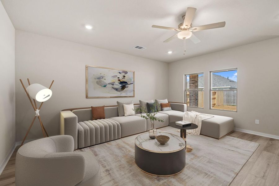 Furnished interior view inside a new home in Windrose Green 50', Angleton (Image 12).