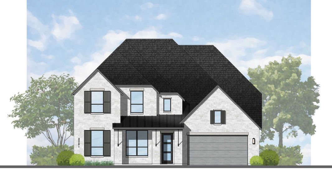 Representative rendering of the exterior for the Millbeck Plan by Highland Homes (Image 18).