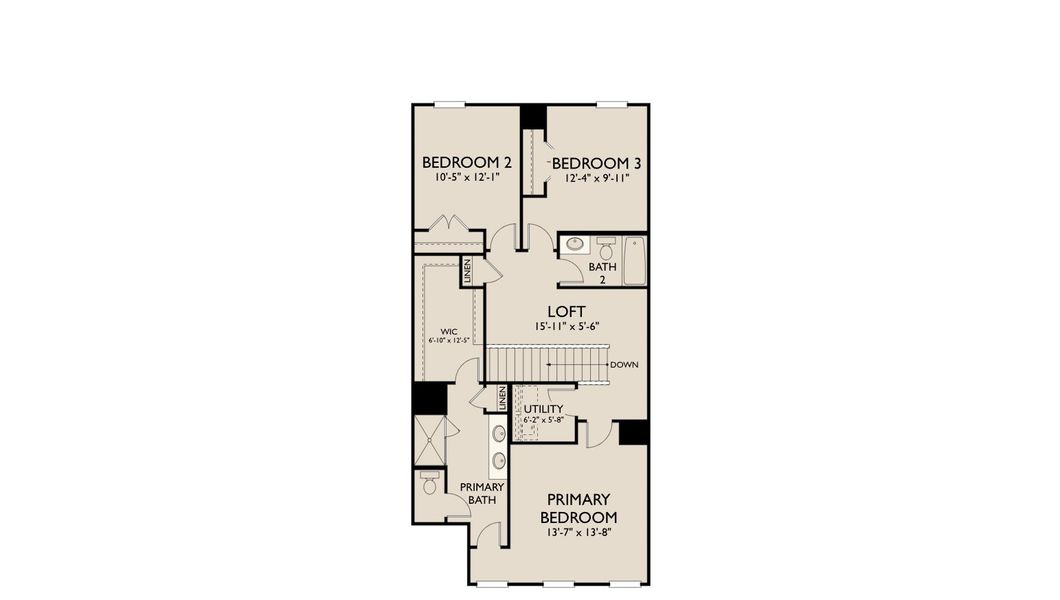 2D floor plan layout of this home in Langston Reserve, Cartersville, GA (Image 5).
