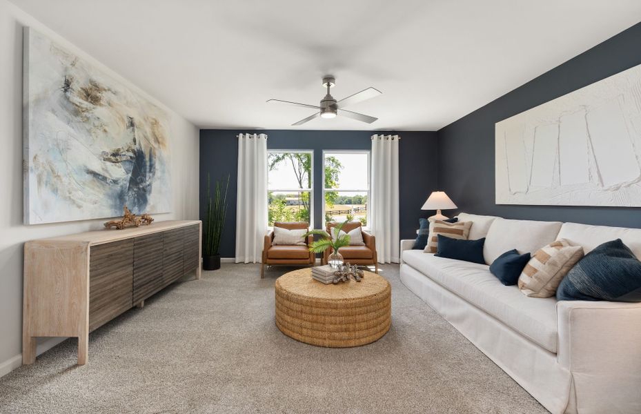 Representative furnished interior of a home built from the Hampton by Pulte Homes in Wimberly, Angier (Image 10).