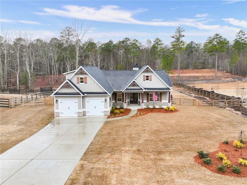 Front exterior of a new home in , Dallas, GA, highlighting curb appeal (Image 29).