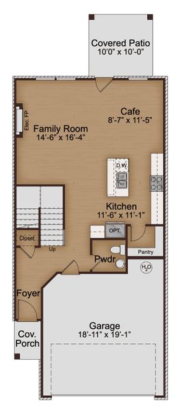 2D floor plan layout for the Kingsbridge by McKinley Homes in Mulberry Summit, Flowery Branch, GA (Image 3).