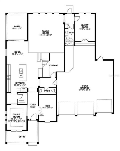 2D floor plan layout of this home in Willow Run, Apopka, FL (Image 3).