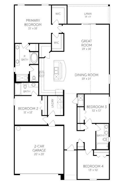2D floor plan layout for the Mayport - 50' Homesites by Dream Finders Homes in Diamond Springs, Jacksonville, FL (Image 3). 2D floor plan layout for the Mayport - 50' Homesites by Dream Finders Homes in Diamond Springs, Jacksonville, FL (Image 3).