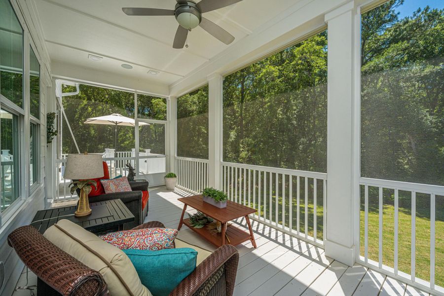 Exterior details and patio area of a home in Overlook at Copahee Sound, Awendaw (Image 31).