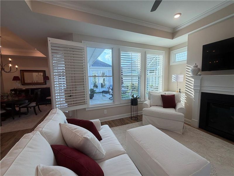 Furnished interior view inside a new home in The Courtyards at Bailey Farms, Dacula (Image 7). Furnished interior view inside a new home in The Courtyards at Bailey Farms, Dacula (Image 7).