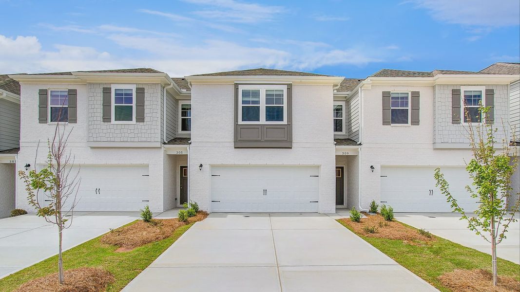 Front exterior of a new home in Bowers Farm Townhomes, McDonough, GA, highlighting curb appeal (Image 23).