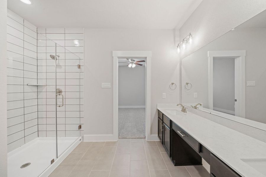 Rinse off the stresses of your day in this oversized shower. Rinse off the stresses of your day in this oversized shower.