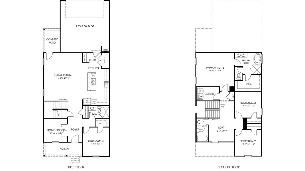 2D floor plan layout of this home in Benders Cove - Premier Series, Mount Juliet, TN (Image 2). 2D floor plan layout of this home in Benders Cove - Premier Series, Mount Juliet, TN (Image 2).
