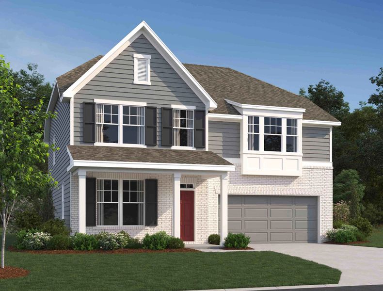 Representative exterior photo of a completed home built from the Hampstead by Ashton Woods in Cades Bluff, Lebanon, TN (Image 2). Representative exterior photo of a completed home built from the Hampstead by Ashton Woods in Cades Bluff, Lebanon, TN (Image 2).