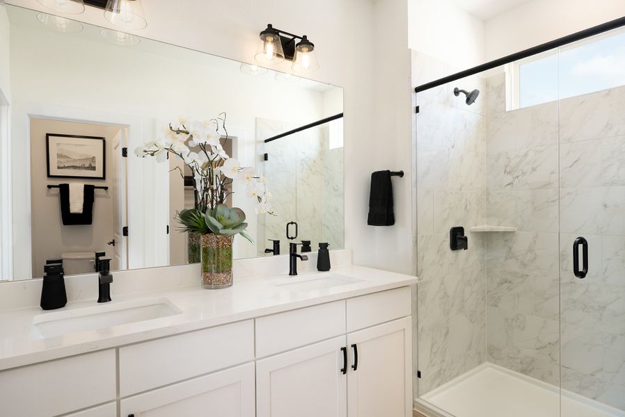 Furnished interior view inside a new home in Freedom at Anthem, Kyle (Image 12).