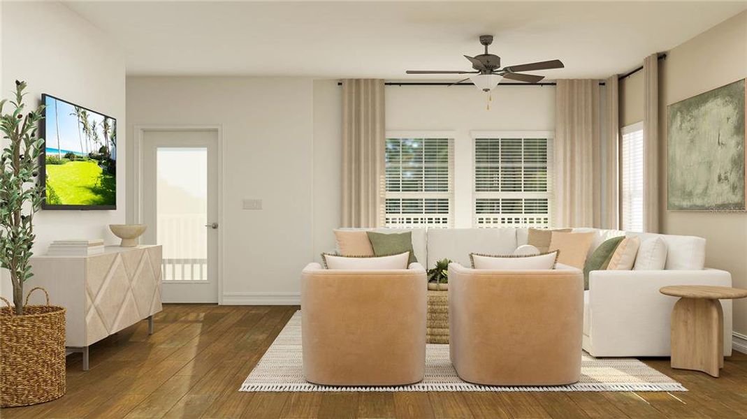 Furnished interior view inside a new home in Townes at Manhattan Crossing, Tampa (Image 3). Furnished interior view inside a new home in Townes at Manhattan Crossing, Tampa (Image 3).