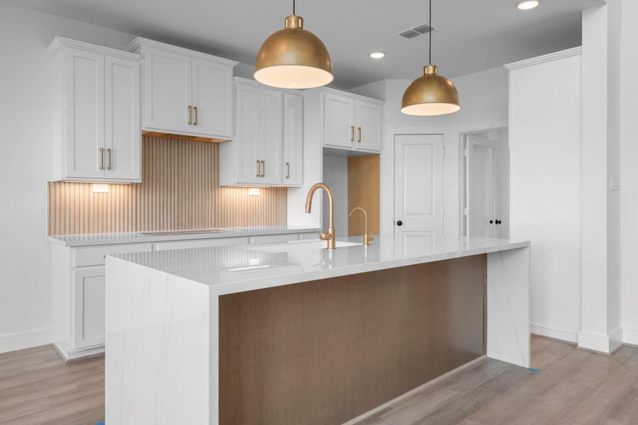 *REPRESENTATIONAL PHOTO* Designer-Inspired Kitchen Featuring Waterfall Island And Two Toned Cabinets *REPRESENTATIONAL PHOTO* Designer-Inspired Kitchen Featuring Waterfall Island And Two Toned Cabinets