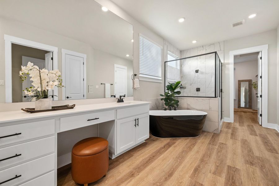 Furnished interior view inside a new home in Bryson, Leander (Image 11). Furnished interior view inside a new home in Bryson, Leander (Image 11).