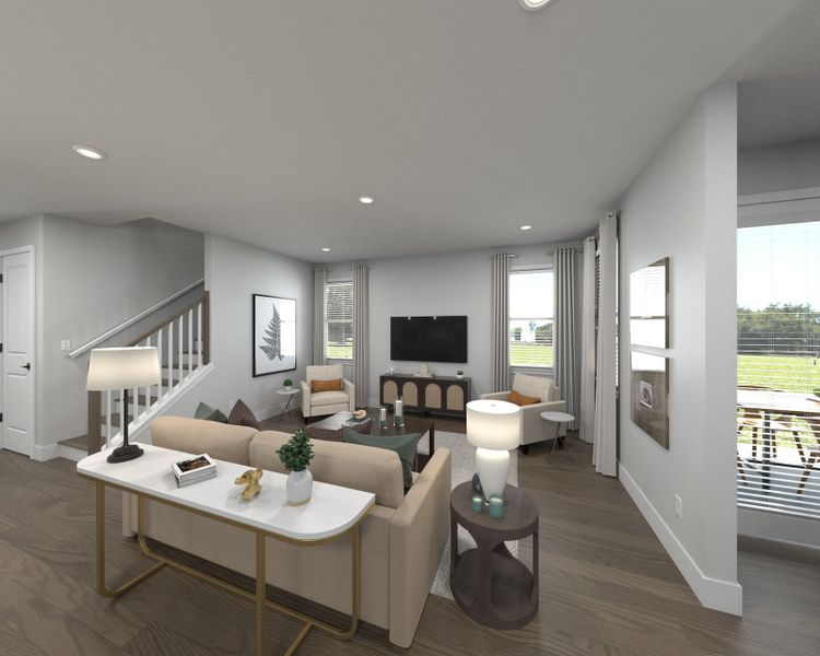 Spend family movie nights in the spacious great room.