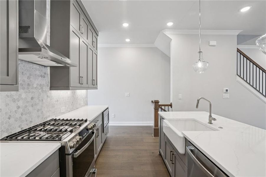 Furnished interior view inside a new home in Ward's Crossing Townhomes, Johns Creek (Image 4).