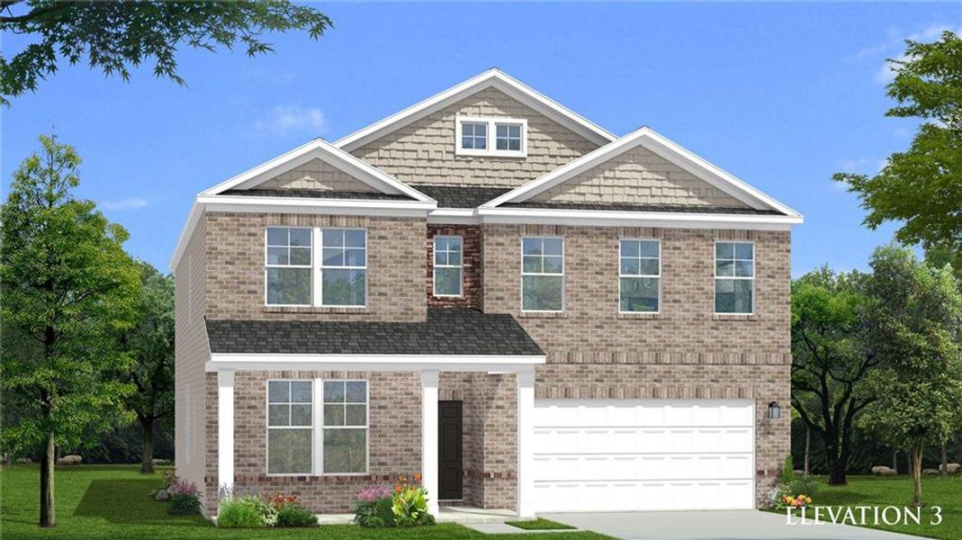 Front exterior of a new home in Burchwood, Stockbridge, GA, highlighting curb appeal (Image 1). Front exterior of a new home in Burchwood, Stockbridge, GA, highlighting curb appeal (Image 1).