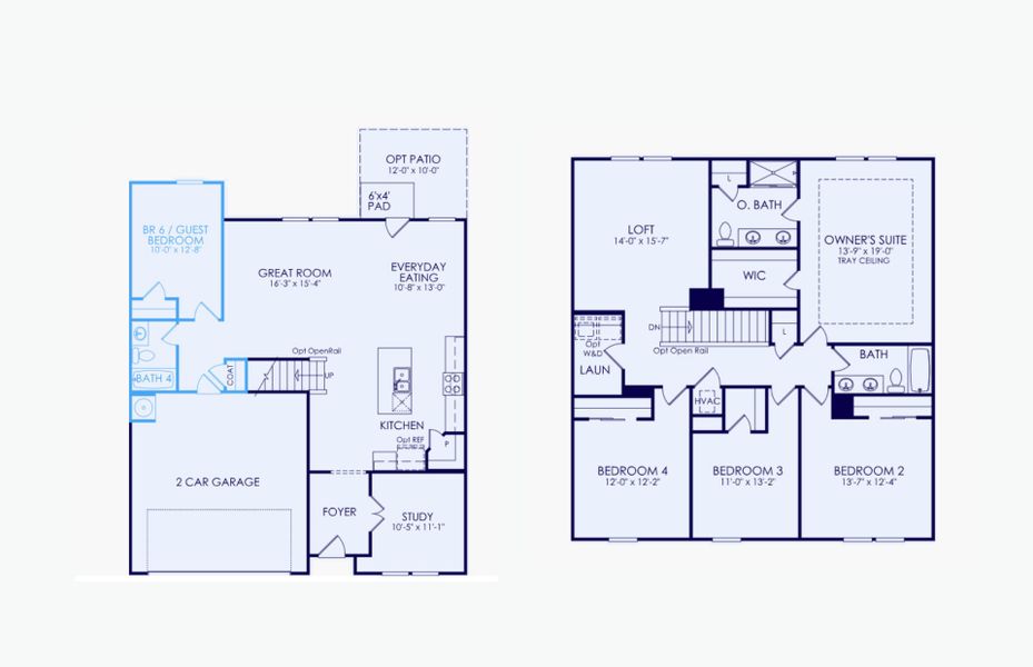 2D floor plan layout of this home in Waterways, Richmond Hill, GA (Image 5).