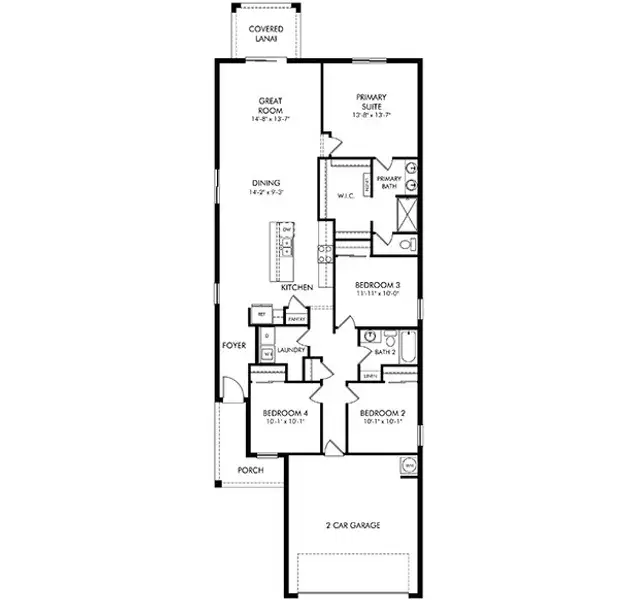 2D floor plan layout of this home in Magnolia Bay - Premier Series, Nokomis, FL (Image 1).